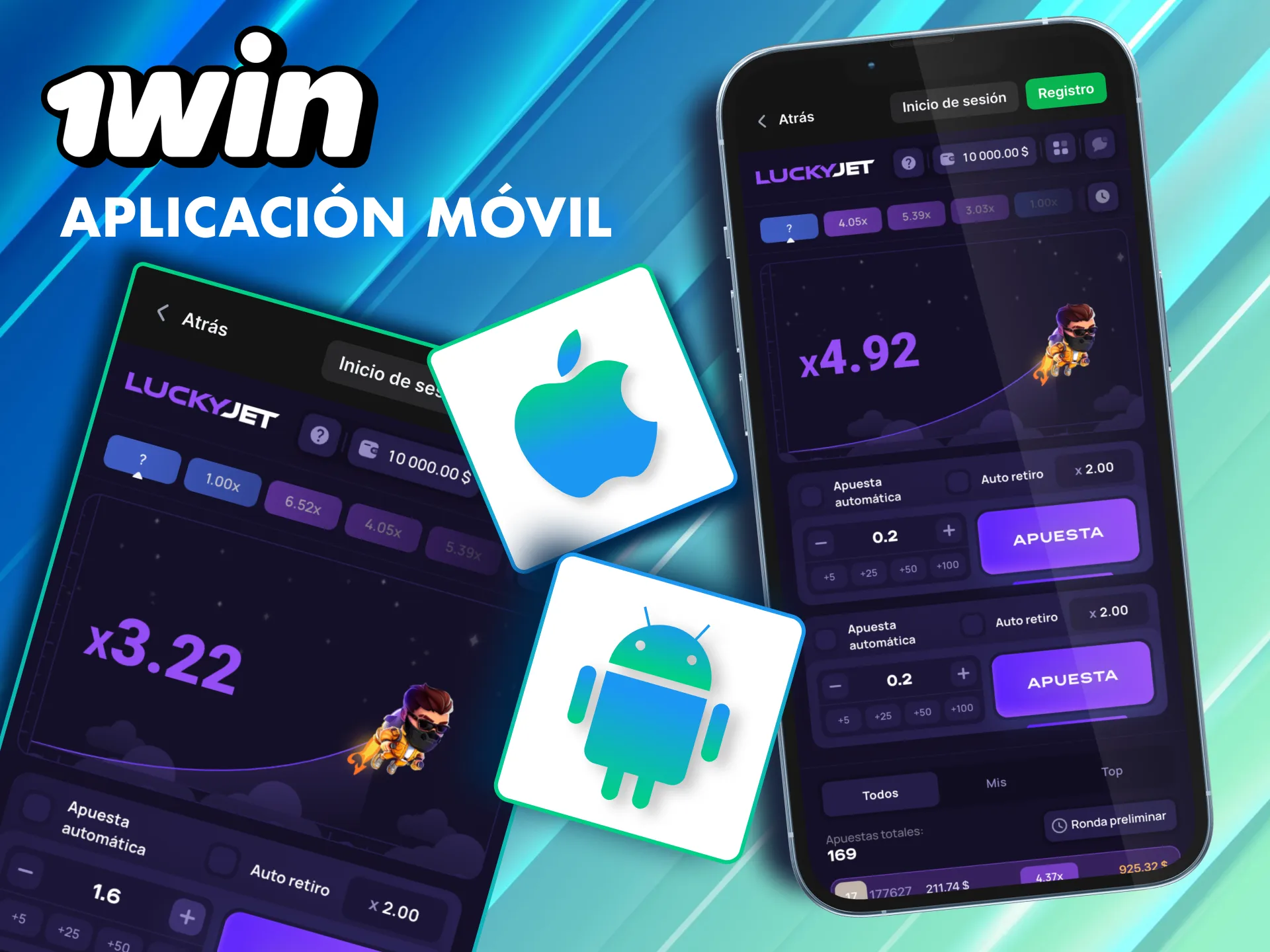 Juega Lucky Jet en 1Win México desde tu móvil Android o iOS.